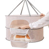 40 x 60cm  Foldable Drying Fishing Vegetables Fish Net Hanging Clothes Drying Storage Shelf, Spec: 3 Layers(White)