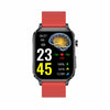 F100 1.7 inch HD Square Screen TPU Strap Smart Watch Supports Body Temperature Monitoring/Blood Oxygen Monitoring(Red)