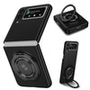 For Samsung Galaxy Z Flip3 360 Rotation Ring Holder MagSafe Shockproof PC Phone Case(Black)