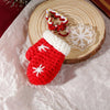Hand-woven Christmas Keychain Cute Mobile Phone Handbag Pendant, Style: Christmas Gloves