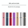 Portable Mini Refillable Glass Perfume Fine Mist Atomizers with Metallic Exterior, 5ml(Blue)