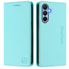 For Samsung Galaxy A15 5G / 4G RC01 Dual-Folded Magnetic Suction RFID Leather Phone Case(Mint Green)