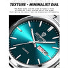 BINBOND B102 Dual-calendar Leisure Waterproof Luminous Quartz Watch, Color: White Steel-Green
