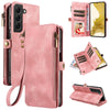For Samsung Galaxy S22 Ultra 5G Fantasy Multifunctional Zipper Wallet Leather Phone Case(Pink)