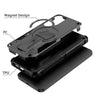 For Samsung Galaxy A16 4G / 5G Armor MagSafe Holder PC Hybrid TPU Phone Case(Black)