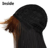 Color Bleaching And Dyeing Double Sideburns With Bangs Long Straight Hip-Hop Wig(Rice White Bleaching Black)