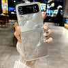 For Samsung Galaxy Z Flip4 5G Silver Edge PC Folding Phone Case(Glacier)