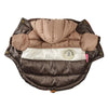 Reflective Dog Jacket, Coffee, 2 Legs, Winter, Warm Cotton