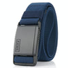 AWMN Metal Nylon Magnetic Buckle Fashion Casual Men Belt, Length: 125cm(Black Cap Sapphire)
