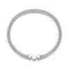 S925 Sterling Silver Platinum Plated Braided Basic Bracelet, Size: 17cm