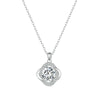 MSN002 Sterling Silver S925 White Gold Plated Sparkling Moissanite Pendant Necklace