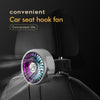 FE052 RGB Color Light USB Plug-in Clip-on Car Rear Seat Headrest Fan(Black Silver)