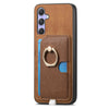 For Samsung Galaxy A54 5G Retro Cross Leather Ring Side Insert Card Bag MagSafe Phone Case(Brown)