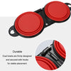 Collapsible Dog Travel Bowl, Silicone, Double, Red