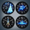 1207B Romantic LED Radical Hanging Clock Living Room Metal Nightlight Wall Clock(Whale)
