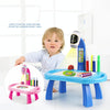 Intelligent Children Projector Early Education Learning Drawing Board Game Puzzle Painting Toy Set(Painting Table - Blue)