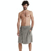 Adjustable Sticky Beach Towel Shower Room Men Wearable Bathrobe with Pockets, Size: L(Grey)