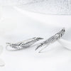 Sterling Silver Retro Style Female Earrings Simple Feather Earrings