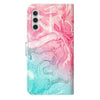 For Samsung Galaxy A16 4G / 5G Colored Drawing Marble Pattern Leather Phone Case(Pink Green Marble)
