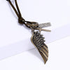 Personalized Angel Wings Pendant Adjustable Simple Long Necklace(Bronze)