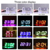 Modern 3D LED Sound Control Colorful Digital Alarm Clock Adjust Brightness Electronic Wall Glowing Hanging Clock with Remote Control(White)