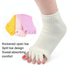 Massage Five-finger Socks Thickened Open-toed Socks, Color: White