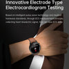 E400 1.39 inch HD Round Screen Leather Strap Smart Watch Supports ECG Monitoring/Non-invasive Blood Sugar(Black)