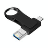 16GB USB 3.0 + 8 Pin + USB-C / Type-C 3 in 1 Mobile Computer Metal U-Disk(Black)