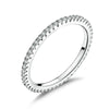 S925 Sterling Silver Ladies Fashion Ring Diamond Simple Ring, Size: 8