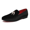 Casual Sickle Suede Men Shoes Flat Slip-on Pointed Toe Dress Shoes Loafer, Size:43(Black)