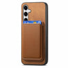 For Samsung Galaxy S25+ 5G Retro Magsafe Card Bag PU Back Cover Phone Case(Brown)