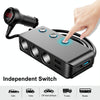 Car Cigarette Lighter Car Charger 3USB Port +1 QC3.0 + 3 Cigarette Lighter Ports + Back Clip Design + LED Display(HC67A)