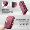 For Samsung Galaxy S25 Ultra 5G CaseMe 008 Detachable Multifunctional Leather Phone Case(Wine Red)