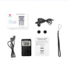 Portable AM / FM Two Bands Rechargeable Stereo Radio Mini Receiver with & LCD Screen & Earphone Jack & Lanyard (Black)