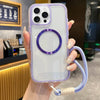 For iPhone 11 Pro Max Airbag 3 in 1 CD Texture MagSafe Phone Case with Strap(Taro Purple)
