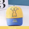 C0477 Cartoon Long-Eared Rabbit Pattern Baby Baseball Hat Children Peaked Cap, Size: 50cm Adjustable(Yellow Top Blue Brim)