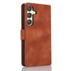 For Samsung Galaxy A25 5G Global Dreamy Butterfly Love Flower Embossed Leather Phone Case(Brown)