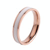 Simple Black White Epoxy Couple Ring Women Titanium Steel Ring Jewelry, Size: US Size 8(White Glue Rose Gold)