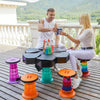 Outdoor Portable Lotus Heightened Folding Telescopic Stool(Red)