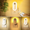 Dual-USB Remote Control Timer Dimming Night Light Bedroom Socket LED Wall Light, CN Plug