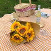 Simulated Flower Arrangement Table Ornament Picnic Photo Props, Style: 5pcs Yellow Daisy Transparent Bag