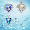 Women Fashion Angel Wings Crystals Heart Necklaces(Bright Angel)