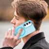 For Samsung Galaxy S23 5G MagSafe Frosted Translucent TPU + PC Full Coverage Phone Case(Blue)