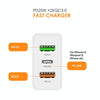 45W PD3.0 + 2 x QC3.0 USB Multi Port Quick Charger, EU Plug(Black)