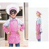 Children Baking Apron Chef Clothes Cap Set, Size:One Size(Rose Red)