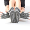 Non-slip Open Finger Yoga Sports Gloves+Five Finger Yoga Socks Set, Size: One Size(Grey)