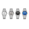 CAGARNY 6885 Simple Stone Surface Quartz Steel Band Watch For Men(Silver Shell Blue Surface)