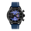SANDA 5010P Six-Pin Cool Big Dial Waterproof Three-Eye Men Watch Leather Strap Fashion Trend Men Watch(Blue)