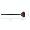 Multifunctional Fan-Shaped Makeup Brush Fiber Bristle Long Handle Cheek Makeup Tool(Black)