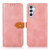For Samsung Galaxy A36 5G KHAZNEH Dual-color Cowhide Texture Flip Leather Phone Case(Rose Gold)